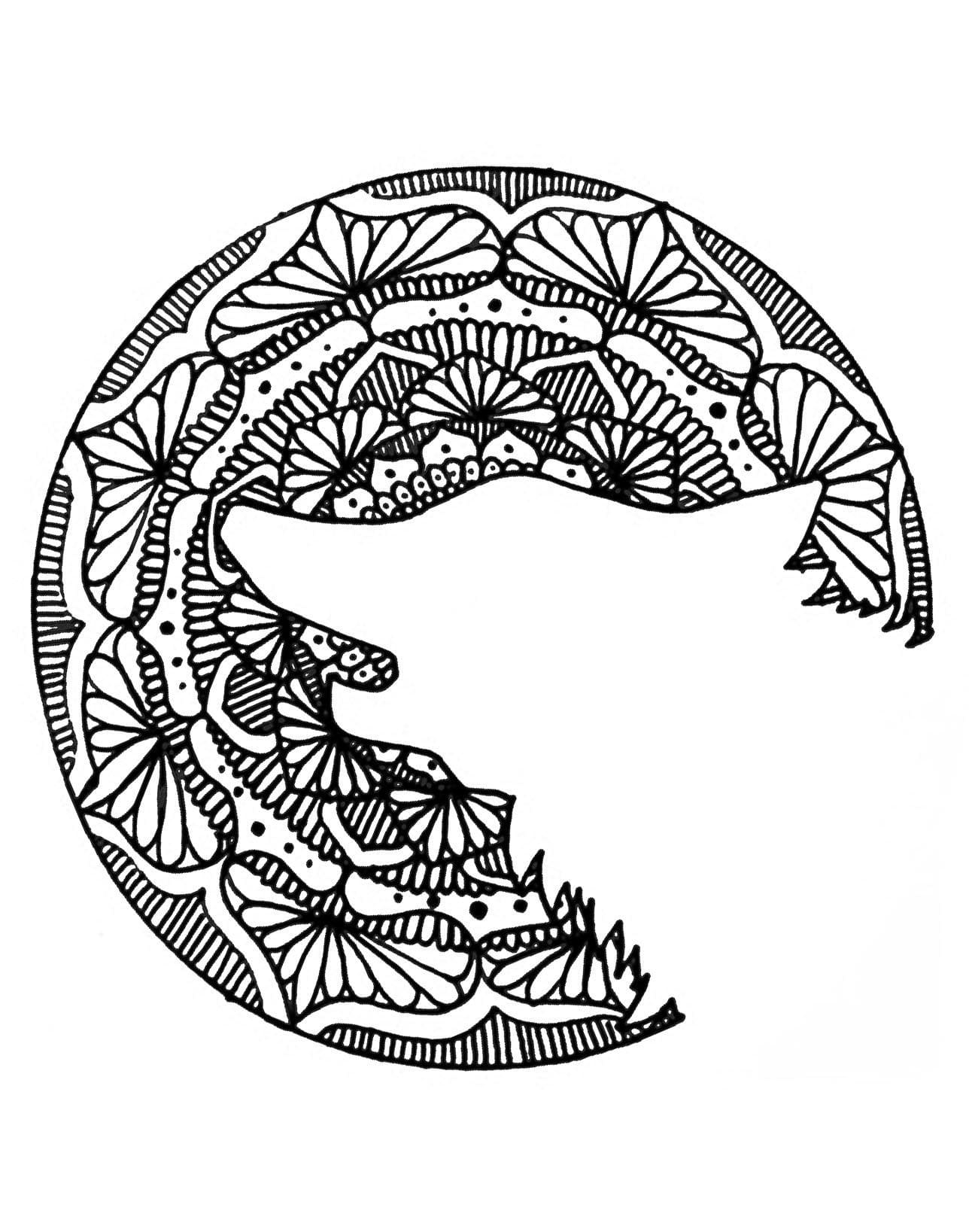 Mandalas Loup 9